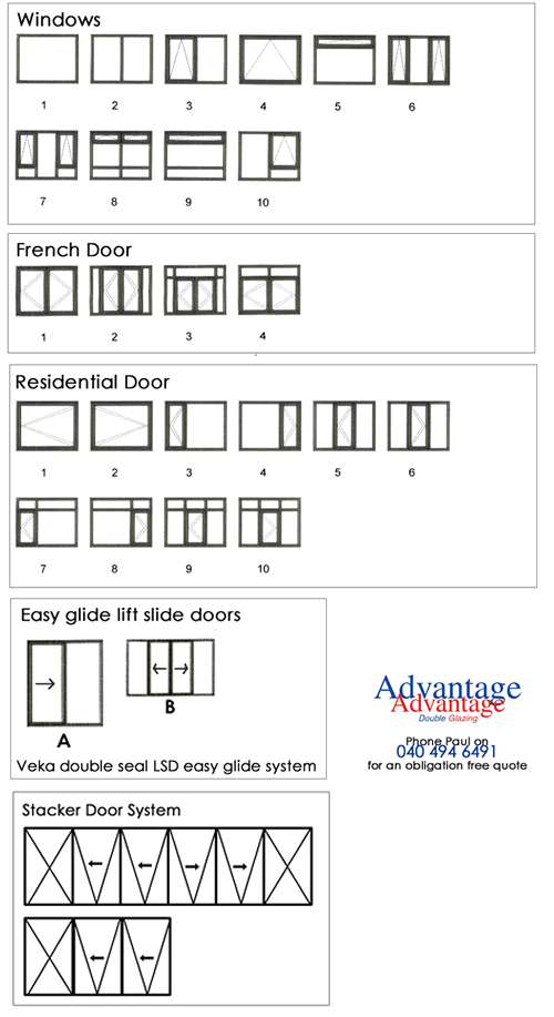 Image showing various U-PVC double glazed windows available